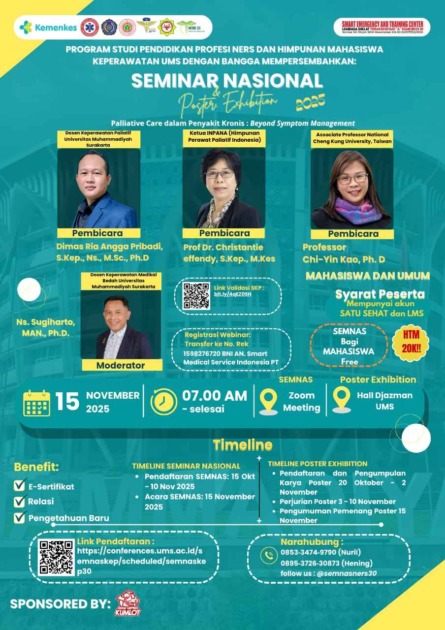 You are currently viewing Perawatan Paliatif Penyakit Kronis: UMS Hadirkan Pakar dari Indonesia dan Taiwan dalam Seminar Nasional