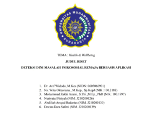 Read more about the article DETEKSI DINI MASALAH PSIKOSOSIAL REMAJA BERBASIS APLIKASI