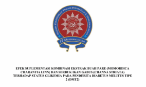 Read more about the article EFEK SUPLEMENTASI KOMBINASI EKSTRAK BUAH PARE (MOMORDICA CHARANTIA LINN) DAN SERBUK IKAN GABUS (CHANNA STRIATA) TERHADAP STATUS GLIKEMIA PADA PENDERITA DIABETUS MELITUS TIPE 2 (DMT2)