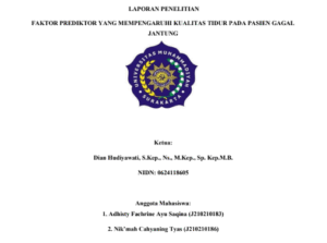 Read more about the article FAKTOR PREDIKTOR YANG MEMPENGARUHI KUALITAS TIDUR PADA PASIEN GAGAL JANTUNG