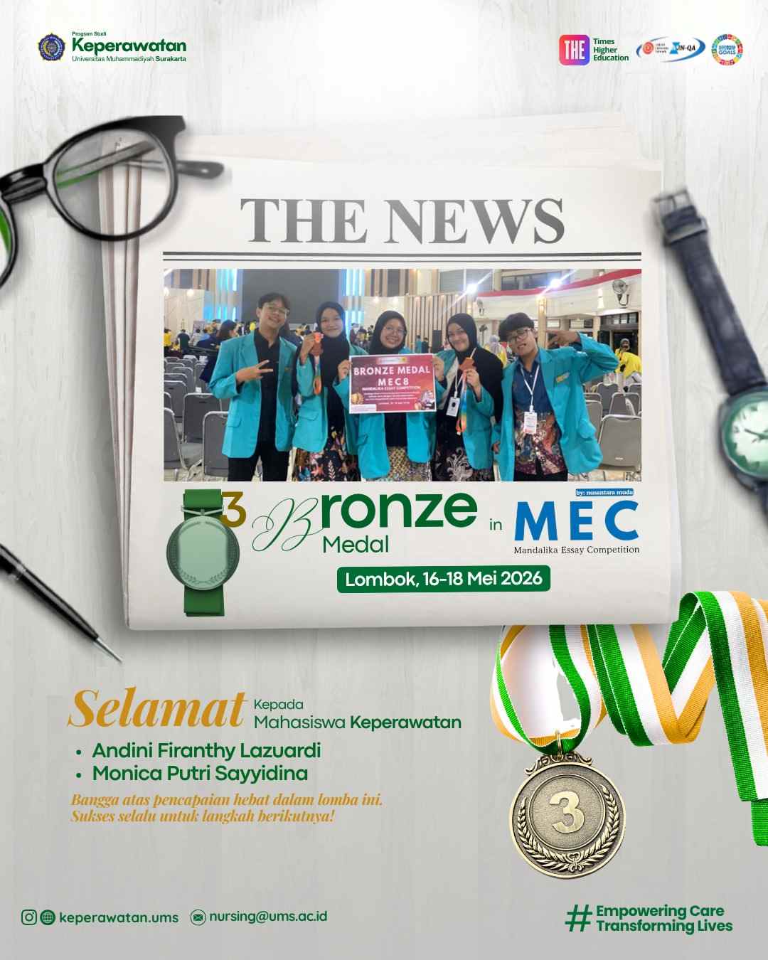 Read more about the article Banggakan Kampus di Level Nasional, Mahasiswa Keperawatan UMS Raih Medali Perunggu di Mandalika Essay Competition 8