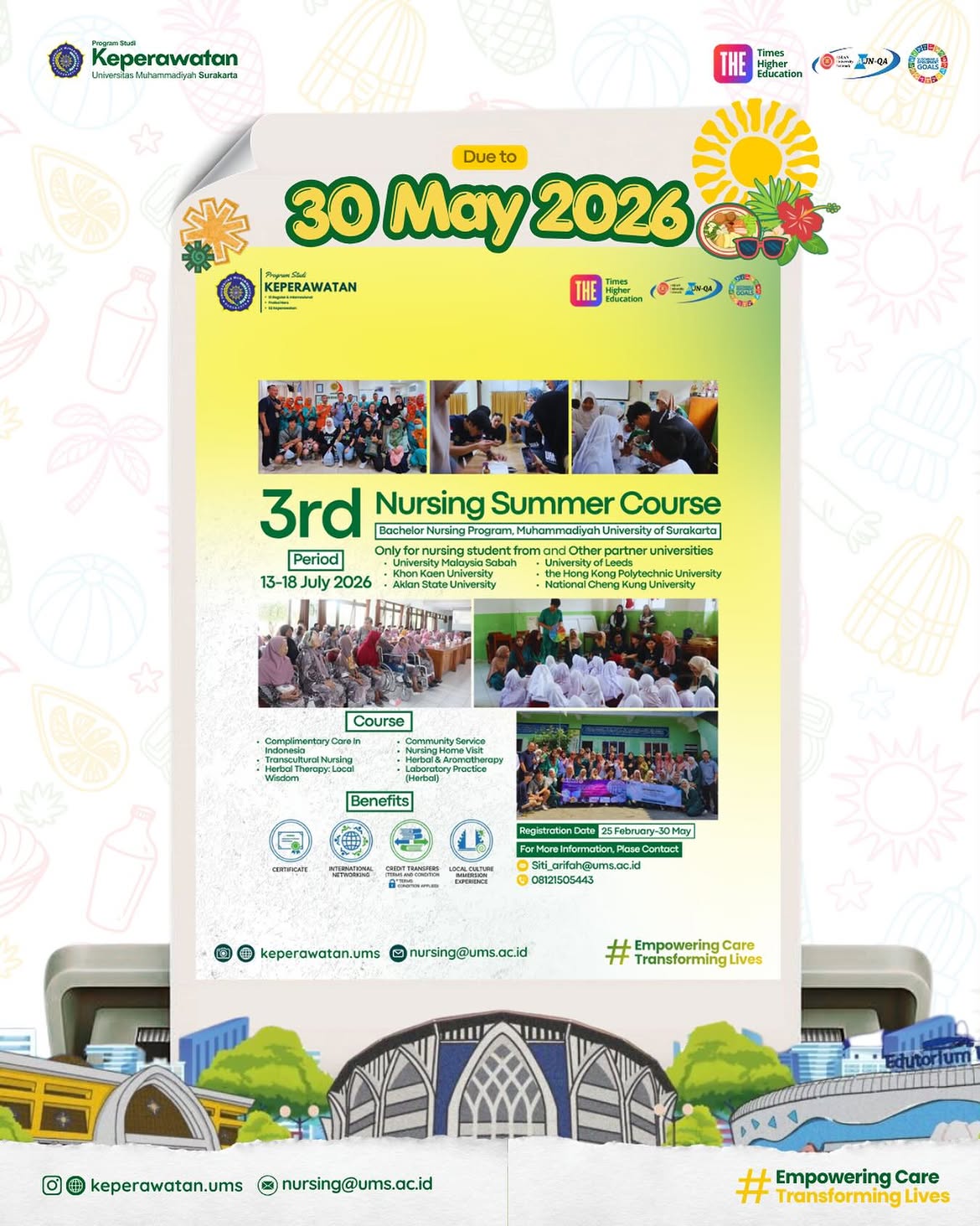 Read more about the article Perluas Wawasan Global, Prodi Keperawatan UMS Buka Pendaftaran 3rd Nursing Summer Course 2026