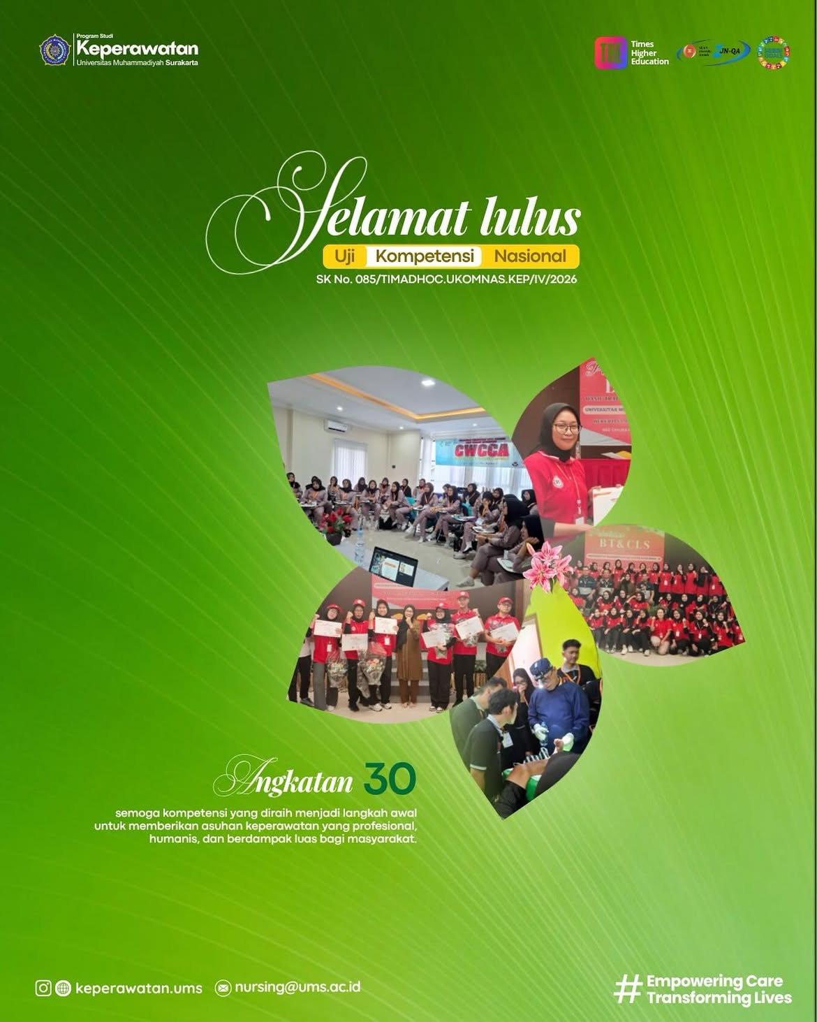 Read more about the article Mahasiswa Profesi Ners UMS Angkatan 30 Dinyatakan Lulus Uji Kompetensi Nasional