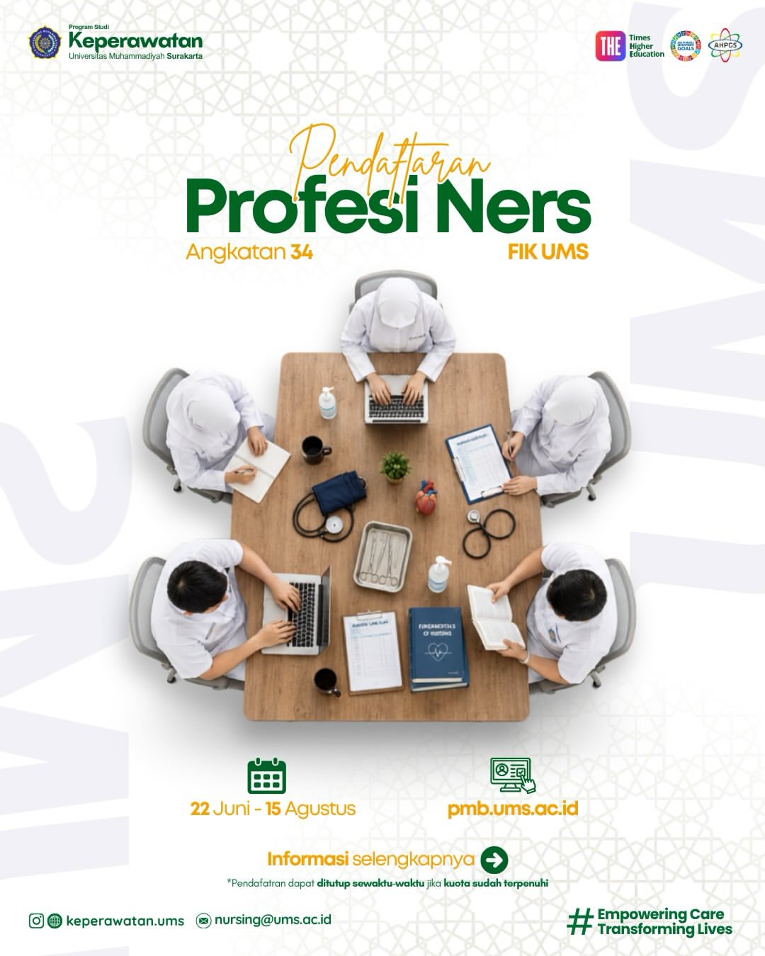 Read more about the article Langkah Menuju Perawat Profesional: Pendaftaran Profesi Ners Angkatan 34 FIK UMS Resmi Dibuka