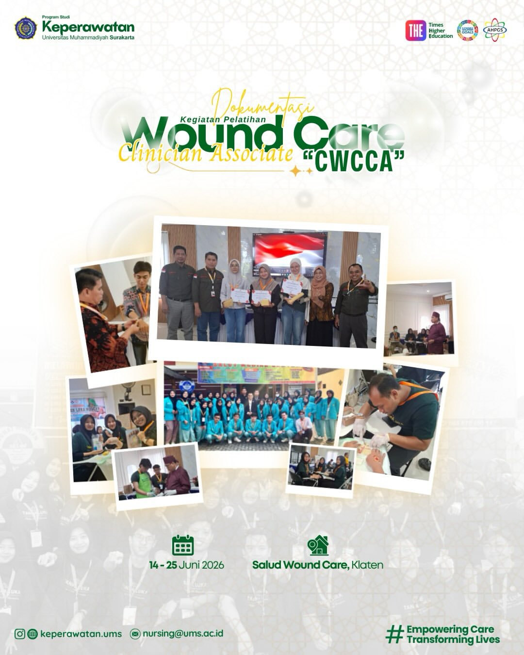 Read more about the article Tingkatkan Kompetensi Klinis Perawatan Luka, Keperawatan UMS Gelar Pelatihan CWCCA 2026 di Salud Wound Care Klaten